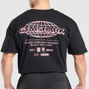 NEW Gymshark Worldwide T Shirt Medium Oversized Fit Black